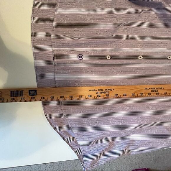 BUGATCHI MEN SHAPED FIT DRESS SHIRT SIZE XL purple and white - Picture 10 of 13